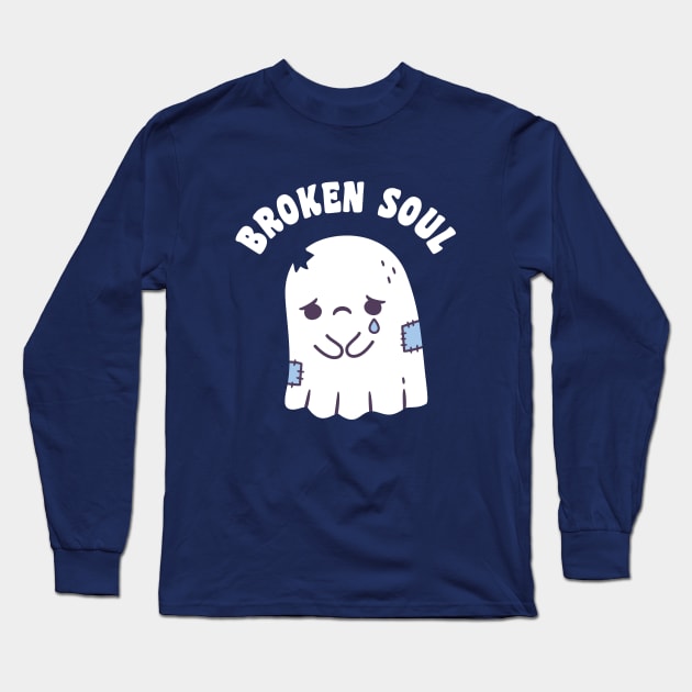 Sad Ghost Broken Soul Long Sleeve T-Shirt by rustydoodle